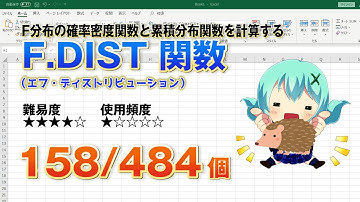 【Excel関数上級編】ExcelでF分布の確率密度関数と累積分布関数を計算するF.DIST（エフ・ディストリビューション）関数