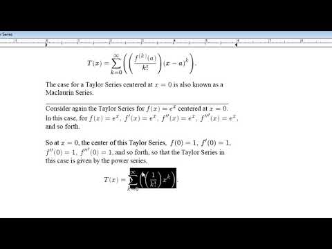 Taylor Series -