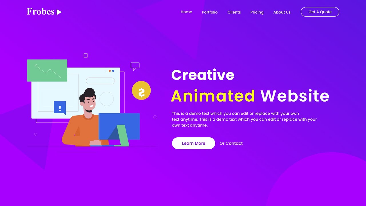 how-to-make-a-website-using-html-and-css-with-animated-image