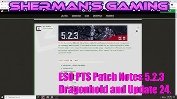 ESO PTS Patch Notes 5.2.3 Dragonhold and Update 24.