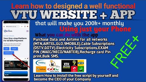 HOW TO CREATE VTU WEBSITE + APPLICATION USING JUST YOUR PHONE FOR FREE