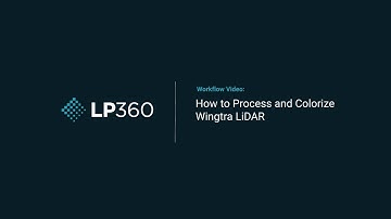 How to Process and Colorize Wingtra LiDAR