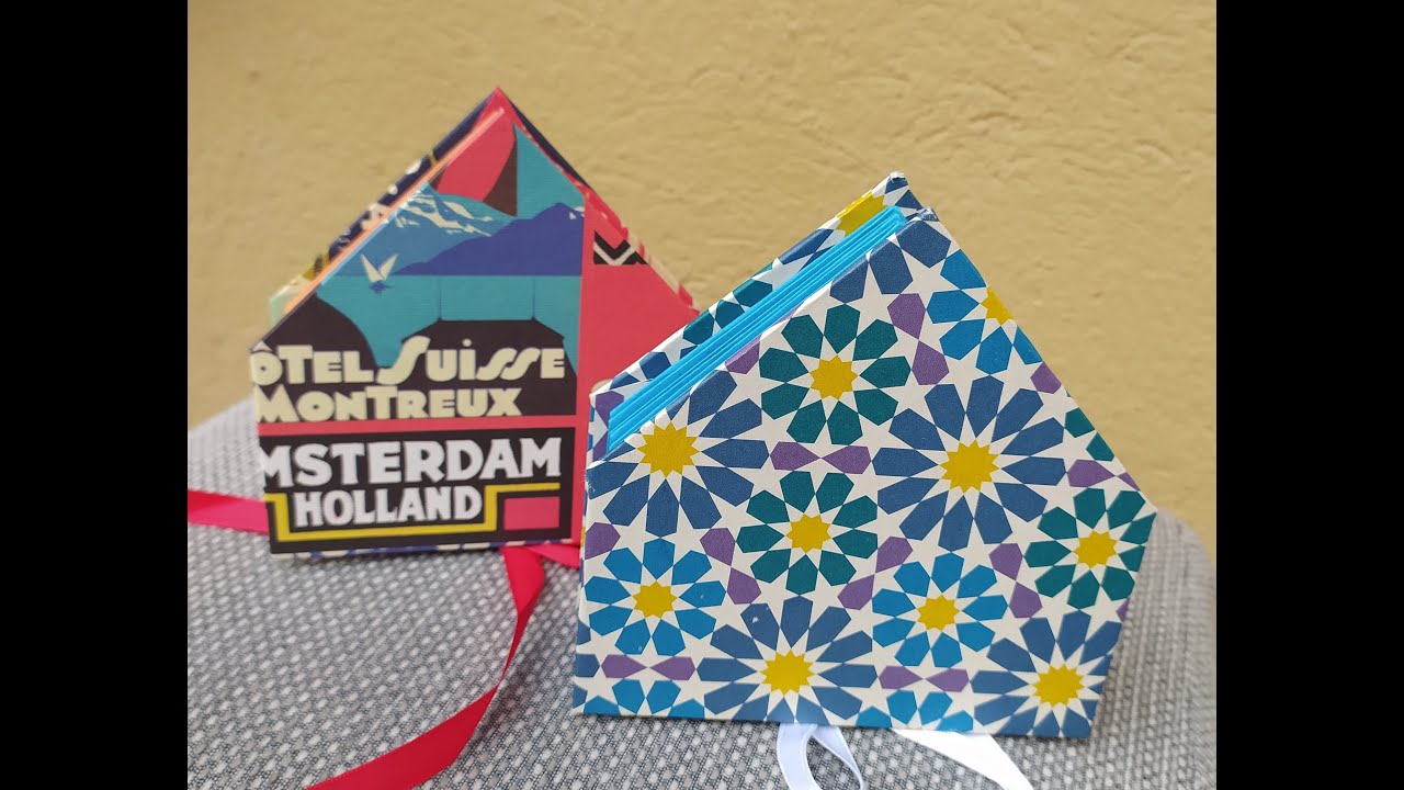 Libro pentagonal para hacer en casa - tutorial de Aline de El Libro Rojo para #micuarentenacreativa