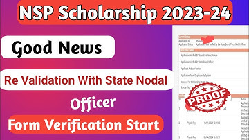 NSP SCHOLARSHIP Re Validation Form Verify 2023-24 | Good News Form Verification Start