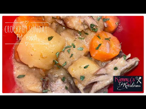 Crockpot Sunday Pot Roast with potatoes and carrots