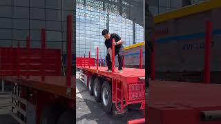 Container Flatbed Semi Trailer with Removable Stakes, built from high-quality steel. #b2b #truck