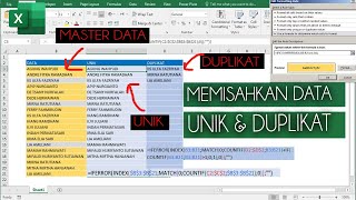 Formulas Separate unique and duplicate in Excel