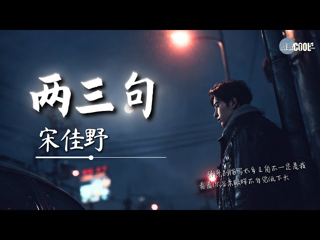 宋佳野 - 两三句（趁着灯火不算清晰）「月明星稀谈两三句」【🎧AI高质音乐｜拼音动态歌词】#coolsong酷歌