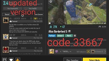 Bgmi wow Parkour map code 33667 | UPDATE VERSION | Alice borderland 5 | #bgmi #pubg #pubgmobile 