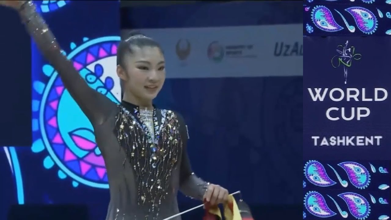 Naruha Suzuki 鈴木菜巴 JPN Ribbon Qualification (25.350) 2025 World Cup Tashkent #rhythmicgymnastics