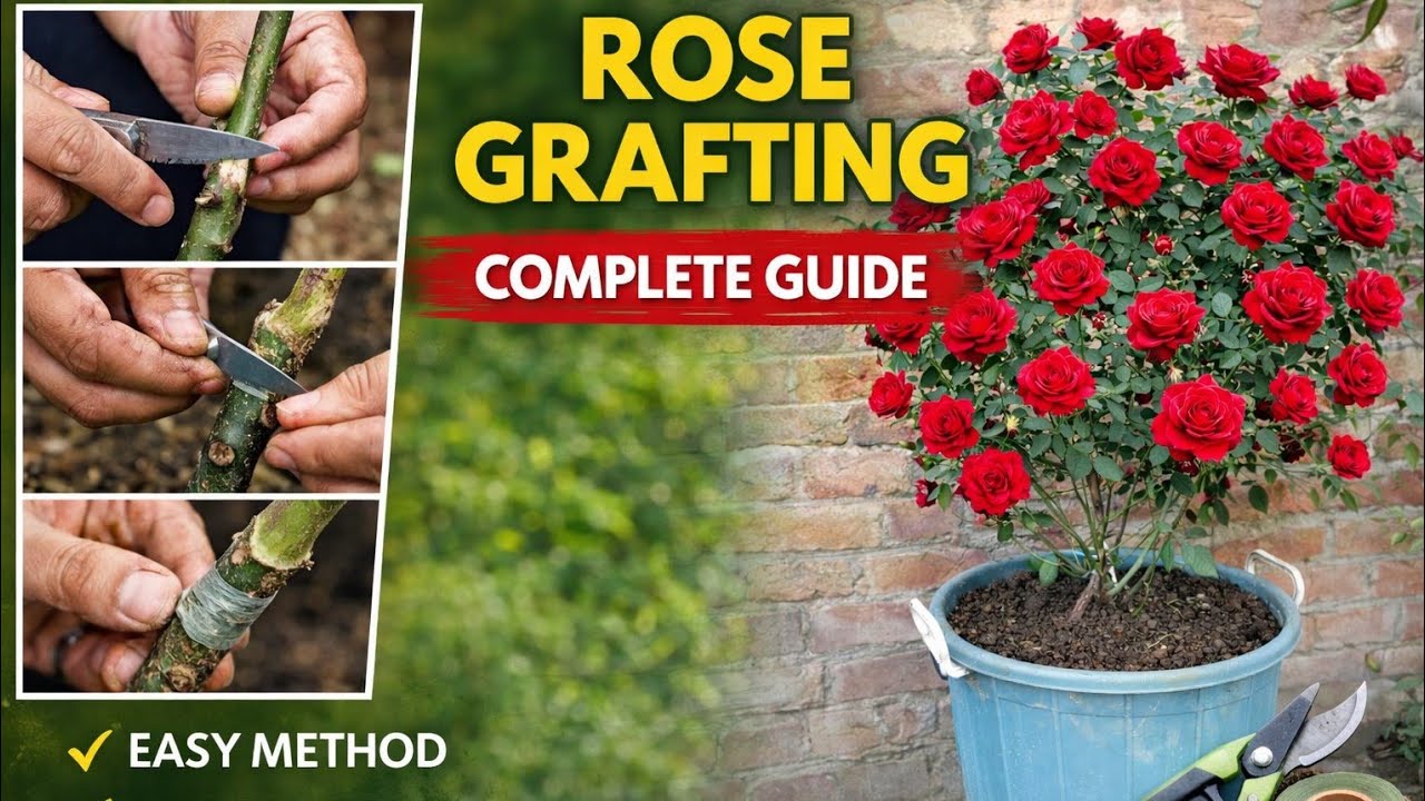Gulab Grafting Step by Step | Rose Plant Grafting Full Tutorial | Easy Gardening Tips#homegardening 
