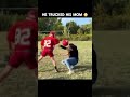 Kid DESTROYS His Own Mom in Backyard Football 😳🏈 #football #backyardfootball #funny #fails  #shorts