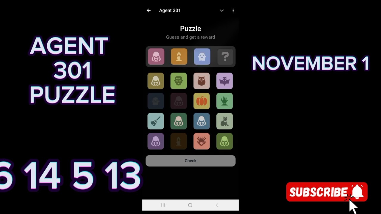 AGENT 301 | DAILY PUZZLE | NOVEMBER 1