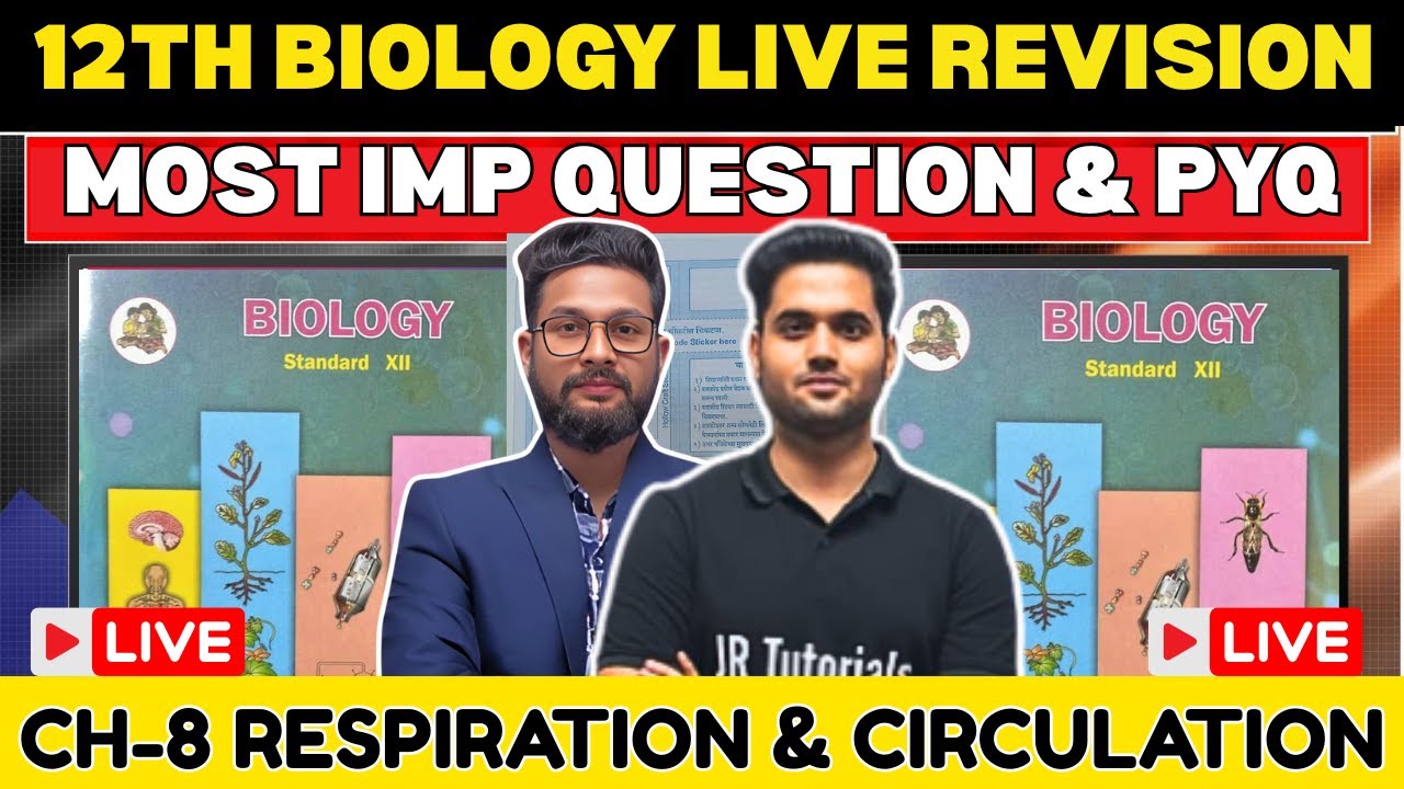 LIVE🔴 | 12TH BIOLOGY LIVE REVISION WITH MOST IMPORTANT QUESTION & MCQS | CHAPTER 8 | JR COLLEGE |