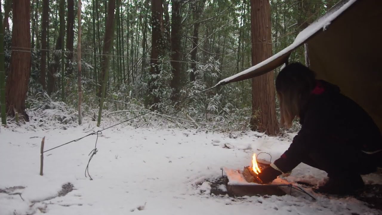 雪のタープ泊