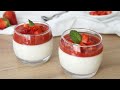 Panna cotta à l'agar agar et coulis de fraises