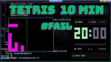 Dopamine programming 10 - Can I Make Tetris Game in 10min? #fail (done in 19min) #neovim #rust #game