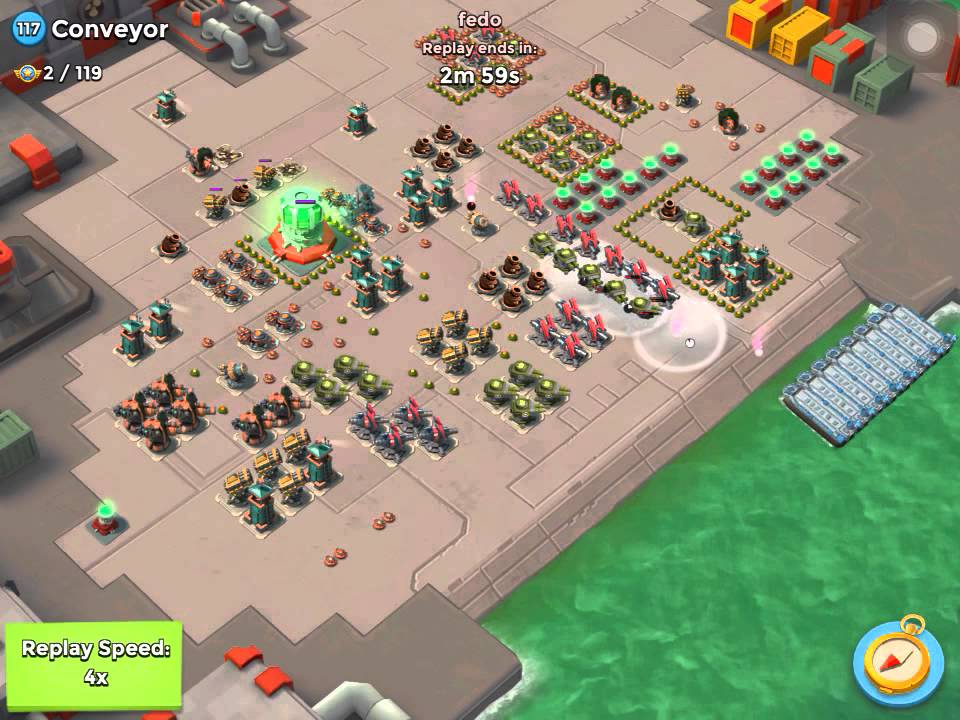 Boom Beach - Destroying Conveyor with a great zooka attack