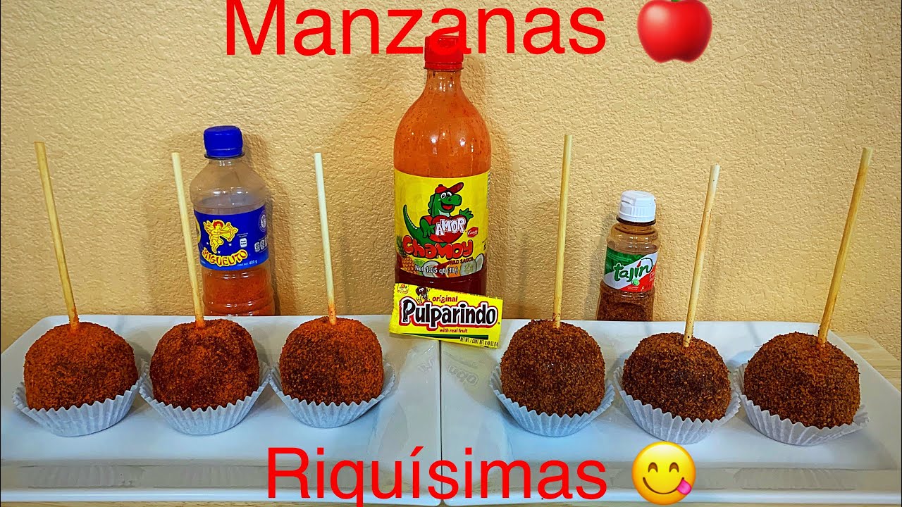 Cómo Hacer manzanas ? Con Chamoy cubiertas de pulparindo/chile Miguelito/  y chile tajin - YouTube