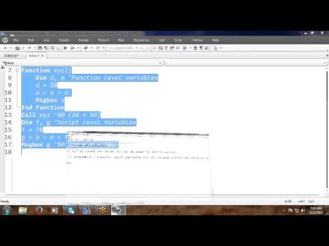 UFT Tutorial 23: VBScript Variables