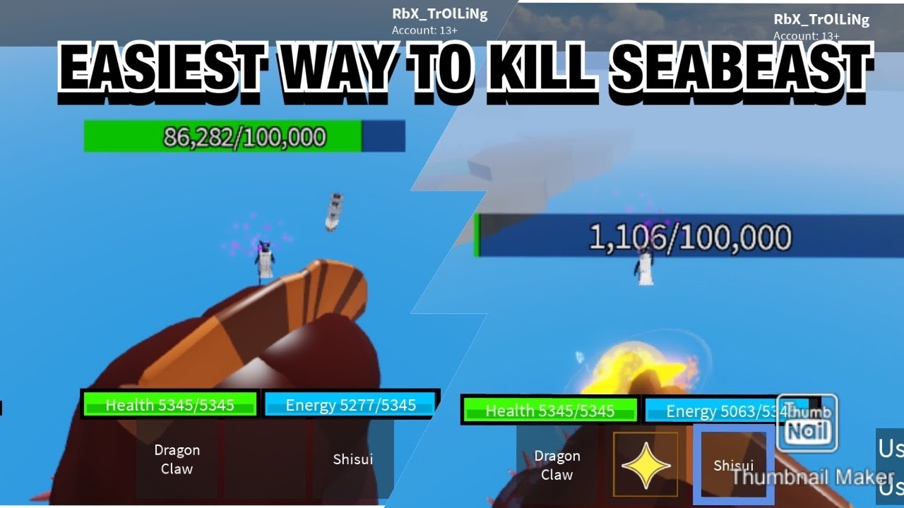 Blox piece -how to kill sea beast easily! - YouTube