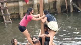 Panjat pinang waria di sungai jawi viral // hari ke 2 masi belum dapat