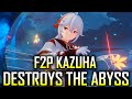 F2P KAZUHA DESTROYS SPIRAL ABYSS (36 STARS CLEAR)