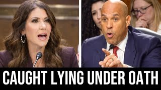 Sen. Cory Booker CATCHES Kristi Noem LYING Under Oath And She knows It.
