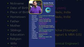 Sundar Pichai (CEO, Google)Biography: #shorts #short #ytshort #viral #trending #google #sundarpichai