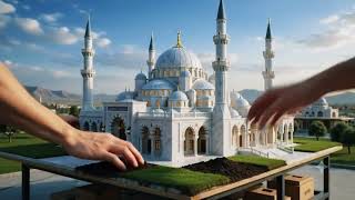 Mosque Construction Timelapse | Building a Tiny Glowing Mosque from Scratch in 8K