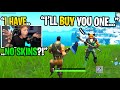 This 12 year old BOUGHT me my FIRST skin when I pretended to be a default skin... (emotional)