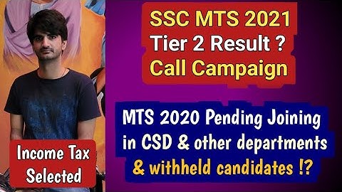 Call Campaign for SSC MTS 2021 Tier 2 Result | Joining pending in CSD & withheld candidates MTS 2020