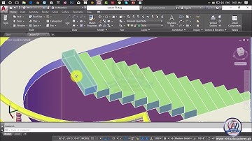 How to make 3d stair in Autocad | 3D stair | L-type 3D stair | 3D House modeling  | Lesson 72