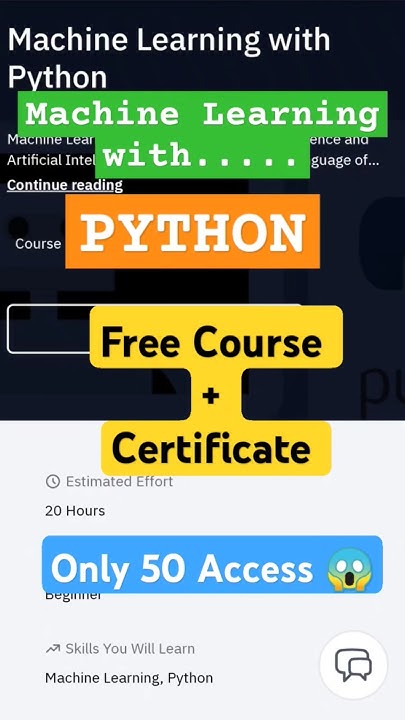 Machine Learning with Python, Free Course+ Certificate #machinelearning ...