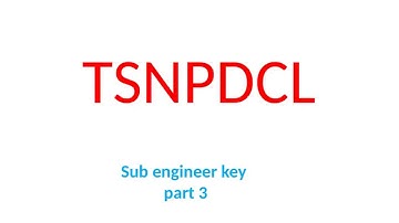 TSNPDCL SUB ENGINEER KEY PART 3