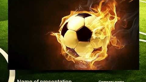 Football in Fire Flame PowerPoint Template
