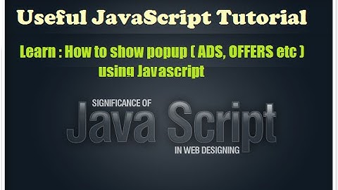 Learn javascript - How to show popup using javascript - Javascript training
