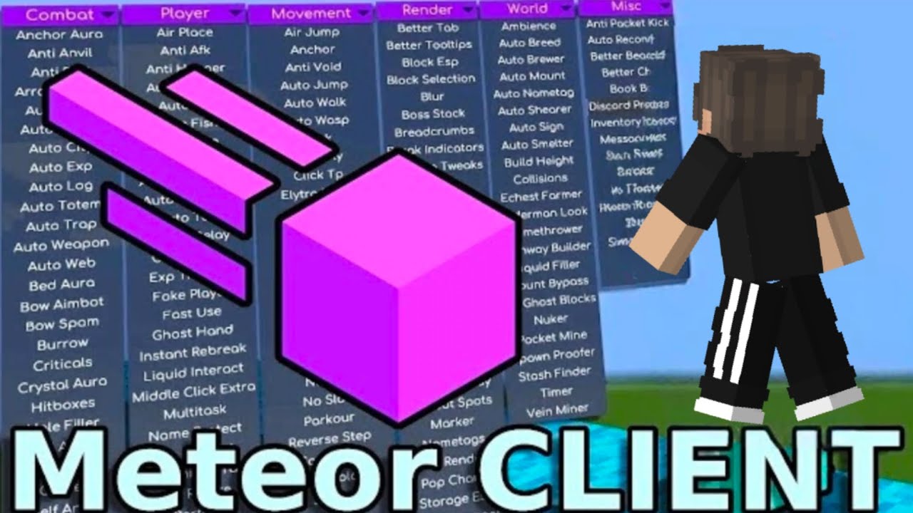 Best Top 14 Meteor Client Hacks For Minecraft Tlauncher 1.21.5