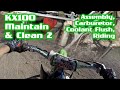 Kawasaki KX100 / KX85 Maintenance 2, Oil Change, Carburetor Removal, Air Filter Clean, Coolant Flush