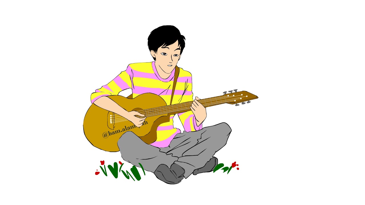 Adek Berjilbab Ungu Animasi 2d Bergitar Youtube