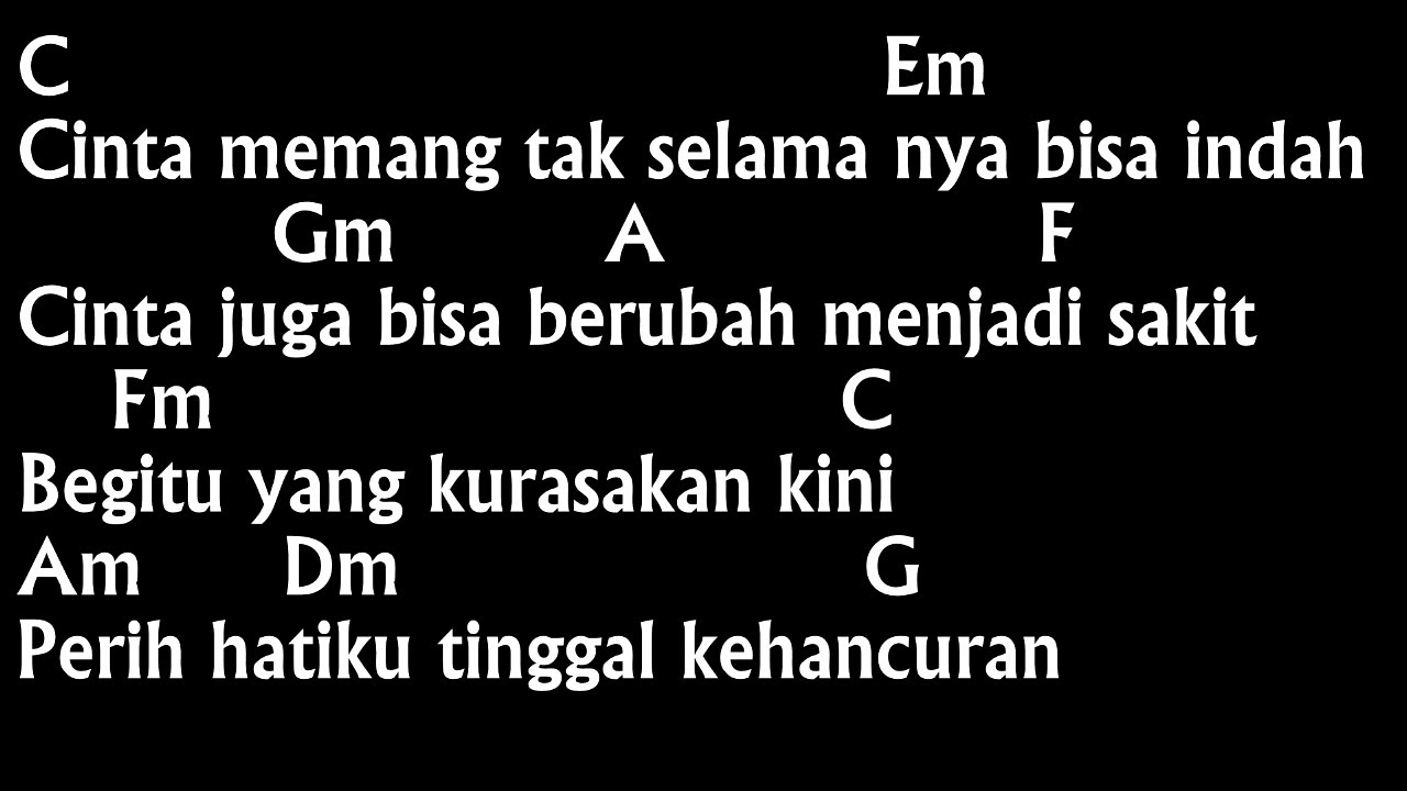 Chord & Lirik Cinta Tak Harus Memiliki ST12 Kunci Gitar Dasar mudah