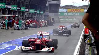 Maldonado misses his box in Malaysia 2012