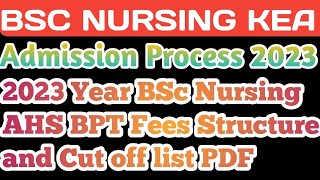 BSc Nursing AHS BPT Cut-off List, Fees Structure pdf link Previous 2023 Year,