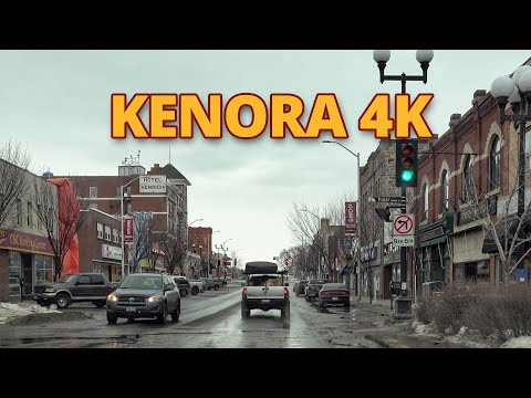 Kenora 4K - Driving Kenora in early March and the Snowy Highway  - Ontario, Canada