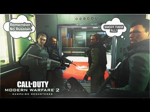 NO RUSSIAN but I DON'T SHOOT CIVILIANS, what happens? - Modern Warfare 2 Remastered Gameplay