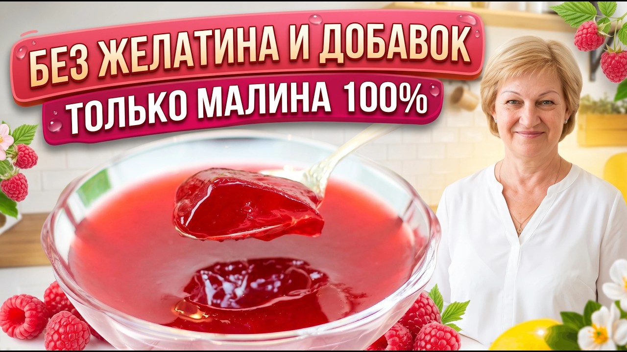 Без желатина и химии! Идеальное и очень вкусное малиновое желе