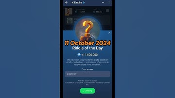 X Empire Riddle of the Day Code 11 October 2024 | Riddle Of The Day Today X Empire 11 October 2024