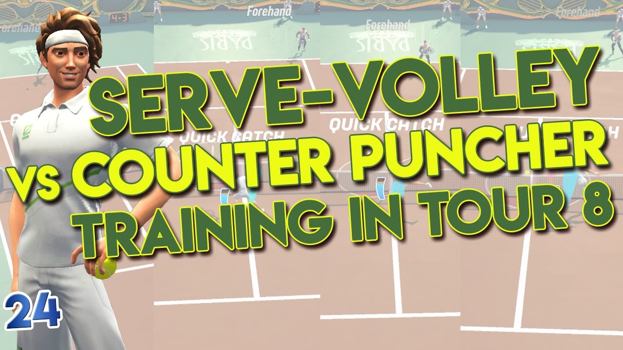 Tennis Clash Leo Serve Volley training vs Counter Punchers Kaito in