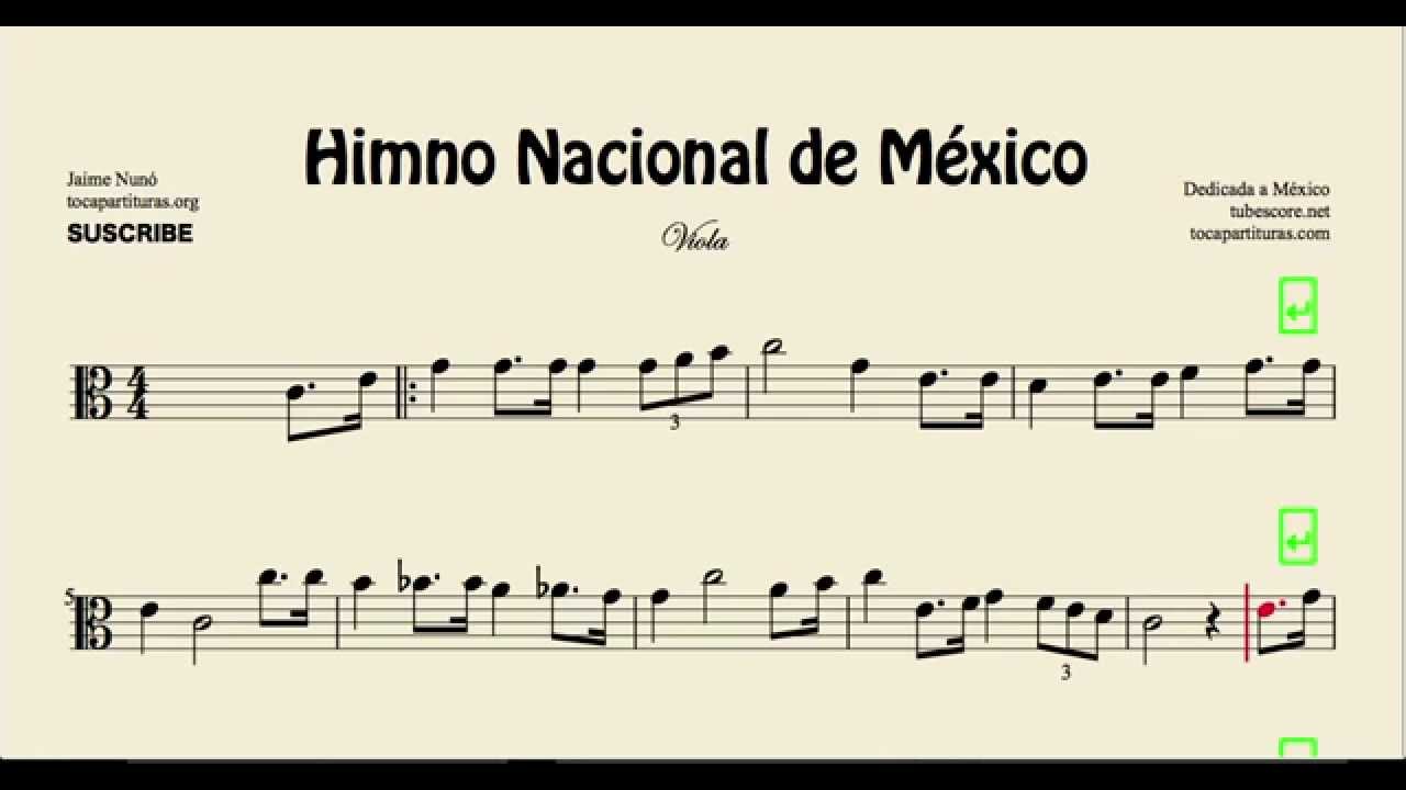 Mexico National Anthem Sheet Music For Viola Youtube