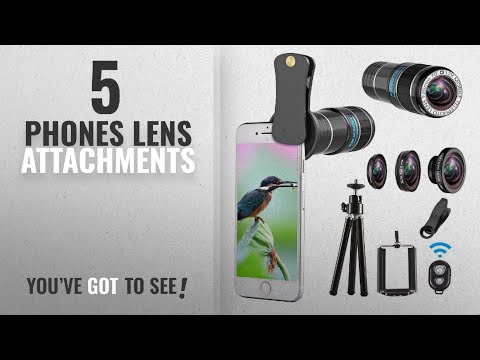 Top 10 Phones Lens Attachments [2018]: Telephoto lens kit, 4 in 1 Cell Phone Camera Lens, 12X